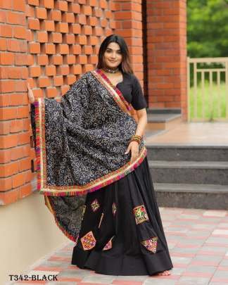 Best Collection Black Muslin Cotton Lehenga Choli