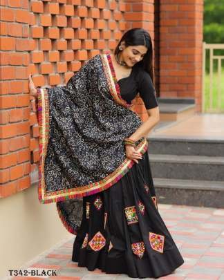 Best Collection Black Muslin Cotton Lehenga Choli