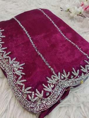 Best Maroon Zimmy Choo Handwork Saree