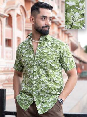 New Design Pista Green Cotton Shirt