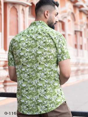 New Design Pista Green Cotton Shirt