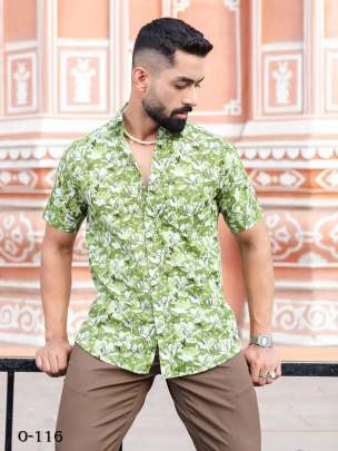 New Design Pista Green Cotton Shirt