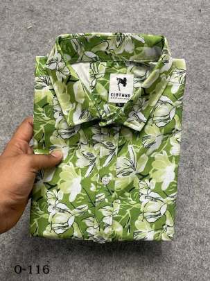 New Design Pista Green Cotton Shirt