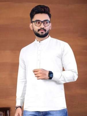 Best White Style Mens Wear Cotton Kurta Shirt