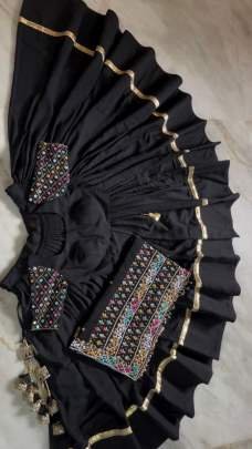 Black Georgette 9mm Sequence Navratri Chaniya Choli