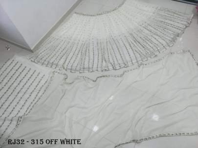 Bollywood Style Georgette Semi Stitched Off White Lehenga Choli