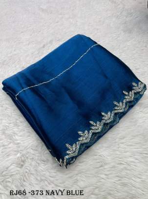 Bollywood Style Navy Blue Colour Jimmy Choo Saree