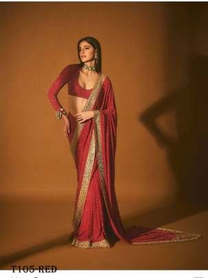 Bollywood Wear Red Pure Georgette Saree