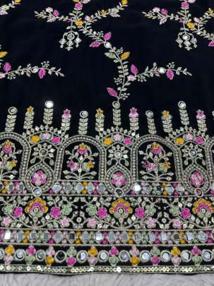 Boutique Collection Black Party Wear Georgette Sharara Suits