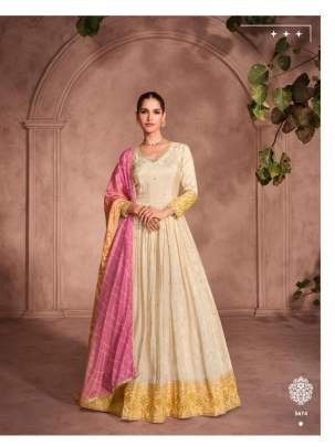 Branded Gunjan Wedding Pure Silk Anarkali Gown With Dupatta