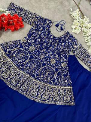 Buy Fancy Blue Pure Georgette lehenga With Duptta