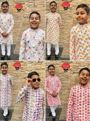 Cartoon Printed Cotton Kids Kurta and Pyjama