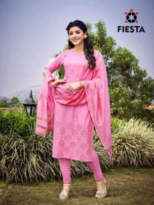 Cataloge Harle Designer Embroidery Kurtis Set By Fiesta