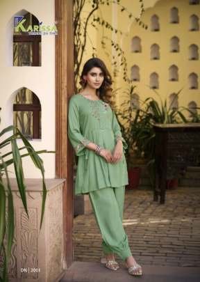 Celina Vol 2 Hand Work Viscose Rayon Kurtis Set By Karissa
