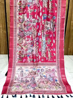 Cherry Latest Madhuban Printed Manipuri Silk Saree