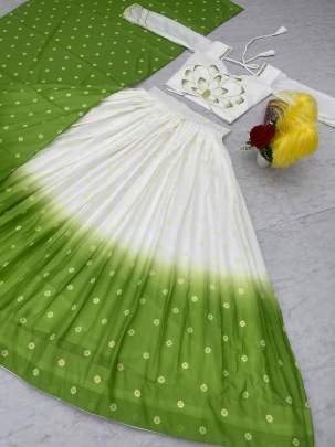 Chinon Real Hand Work Digital Printed Readymade Lehenga Choli