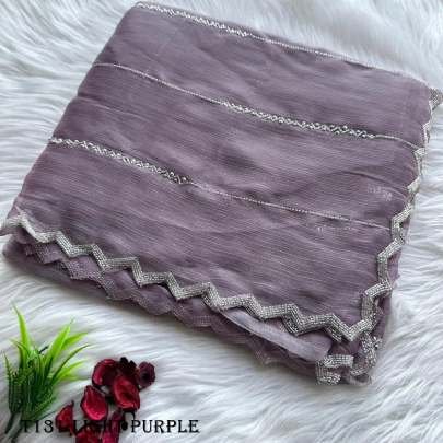 Classic Light Purple Jimmy Choo Handwork Saree 