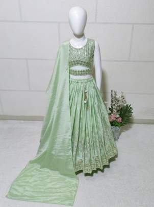 Classical And Festival Wear Chinon Silk Kid Lehenga