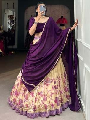 Classical Elegant Silk Lehenga With Vichitra Silk Blouse And Dupatta