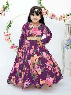 Classical Ready to wear Georgette Kid Gown With Dupatta