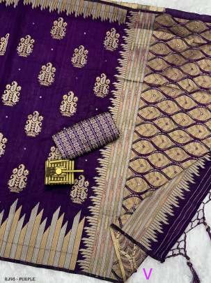 Cotton Silk Meenakari  Work Purple Saree