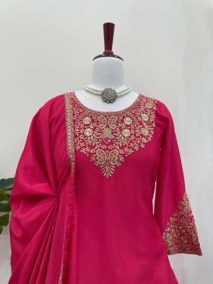 Delightful Pink Embroidered Lehenga Set With Dupatta