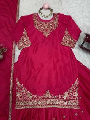 Delightful Pink Embroidered Lehenga Set With Dupatta