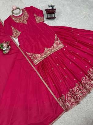 Delightful Pink Embroidered Lehenga Set With Dupatta