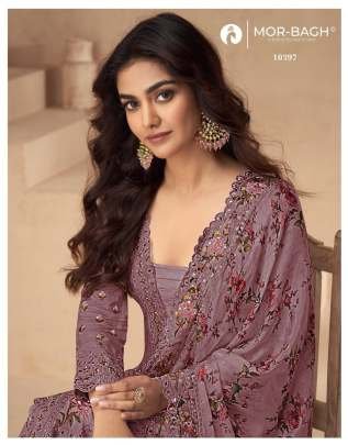 Designer Chinon Silk Embroidered Suit With Heavy Digital Printed Dupatta