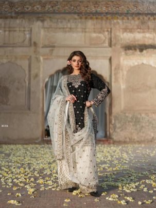 Designer  Chinon Silk Plazzo Set With Sequence Work