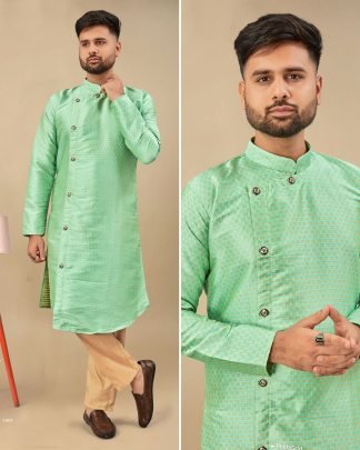 Designer Cross button Kurta with Pyjama