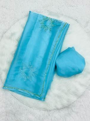 Designer Cut Dana Work And Hand Work Two Ton Jimmy Choo Saree