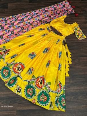 Designer Dola Silk Lehenga Choli With Dori Latkan