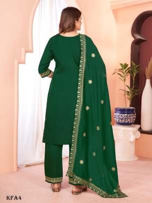 Designer embroidered fancy kurti pant and dupatta
