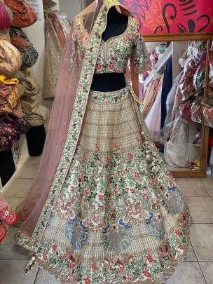 Designer Embroidered Georgette  Lehenga With 4 Meter Flair