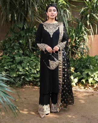 Designer Ethnic Wear Black Fully Stitched Palazzo Set