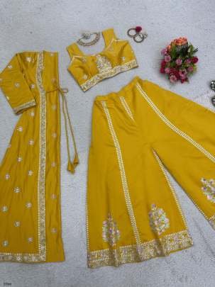 Designer Function Wear Koti Palazo Suits