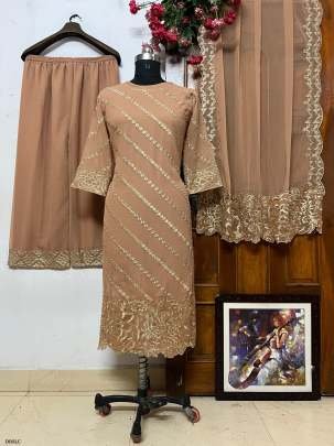 Designer Heavy georgette beautiful embroidered readymade suit