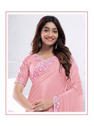 Designer Light Pink  silk Saree By Mahotsav
