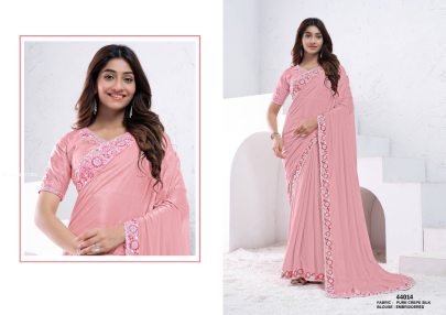 Designer Light Pink  silk Saree By Mahotsav