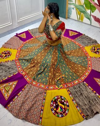 Designer Navratri Garba Special Ajrakh Print Chaniya Choli