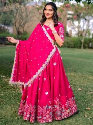 Designer Pink Heavy Lehenga Choli With Dupatta