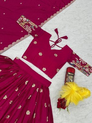 Designer Pink Heavy Lehenga Choli With Dupatta