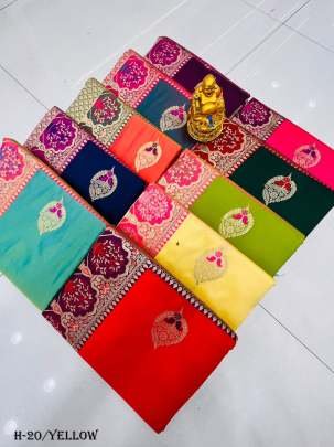 Designer Pure Silk Gold Jari And Yellow Saree