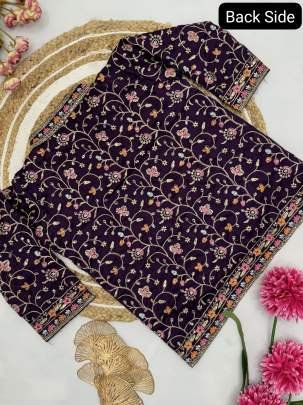 Designer Purple Colour Ready To Wear Saree With Jacket