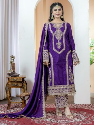 Designer Purpule Readymade Top Plazzo & Dupatta