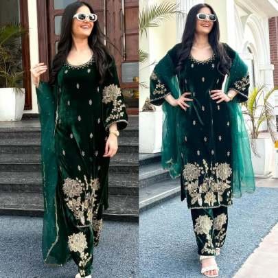 Designer Wear Heavy Viscose Velvet Suit