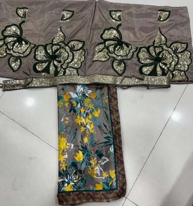 Digital Print Work Soft Chinon Silk Ready To Wear Saree