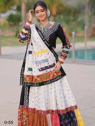 Digital Printed  Muslin Cotton Mix Colour Lehenga Choli