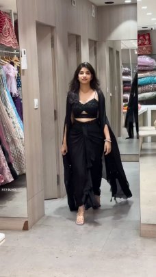 Elegant Black Dhoti Style With Shrug